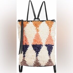 Cleobella Cream and Orange Artisanal Backpack